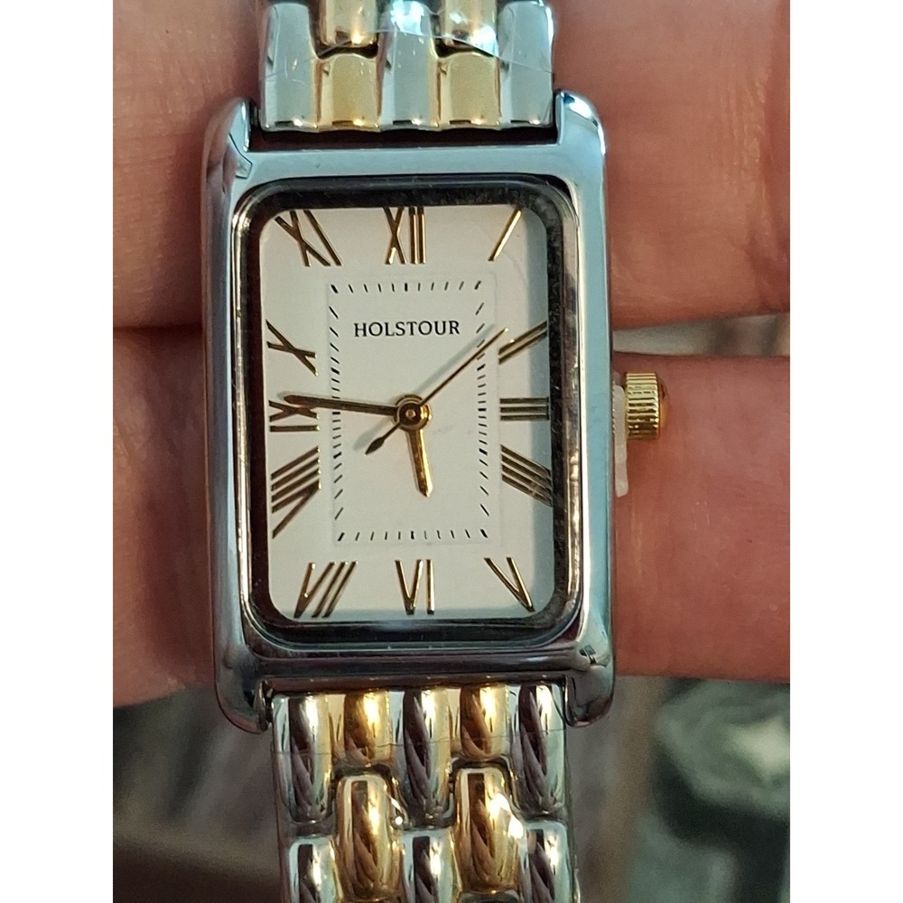 Brand New Holstour Womens Two-Toned Rectangular Watch. Quartz Movement W/ Tools. - Picture 7 of 9